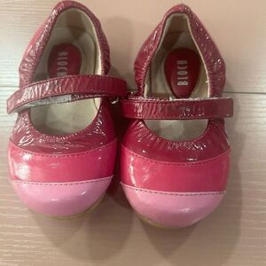 Bloch baby pink striped baby ballet shoes